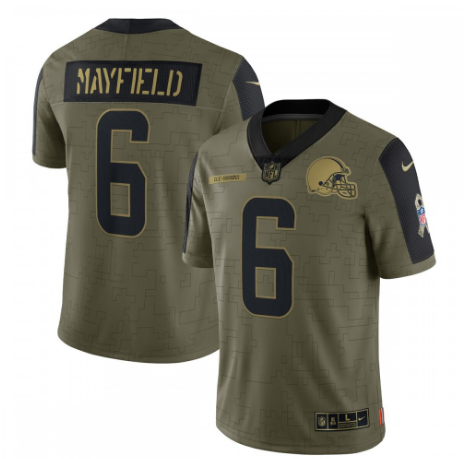 Baker Mayfield Cleveland Browns 2021 Salute To Service Limited Player Jersey - Olive