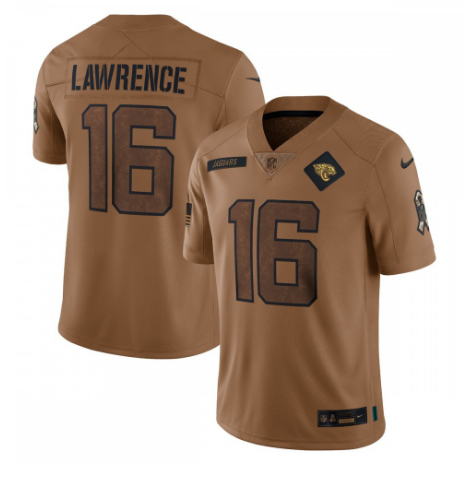 Trevor Lawrence Jacksonville Jaguars 2023 Salute To Service Limited Jersey - Brown