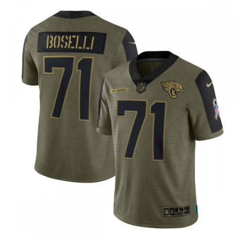Tony Boselli Jacksonville Jaguars 2021 Salute To Service Retired Player Limited Jersey - Olive
