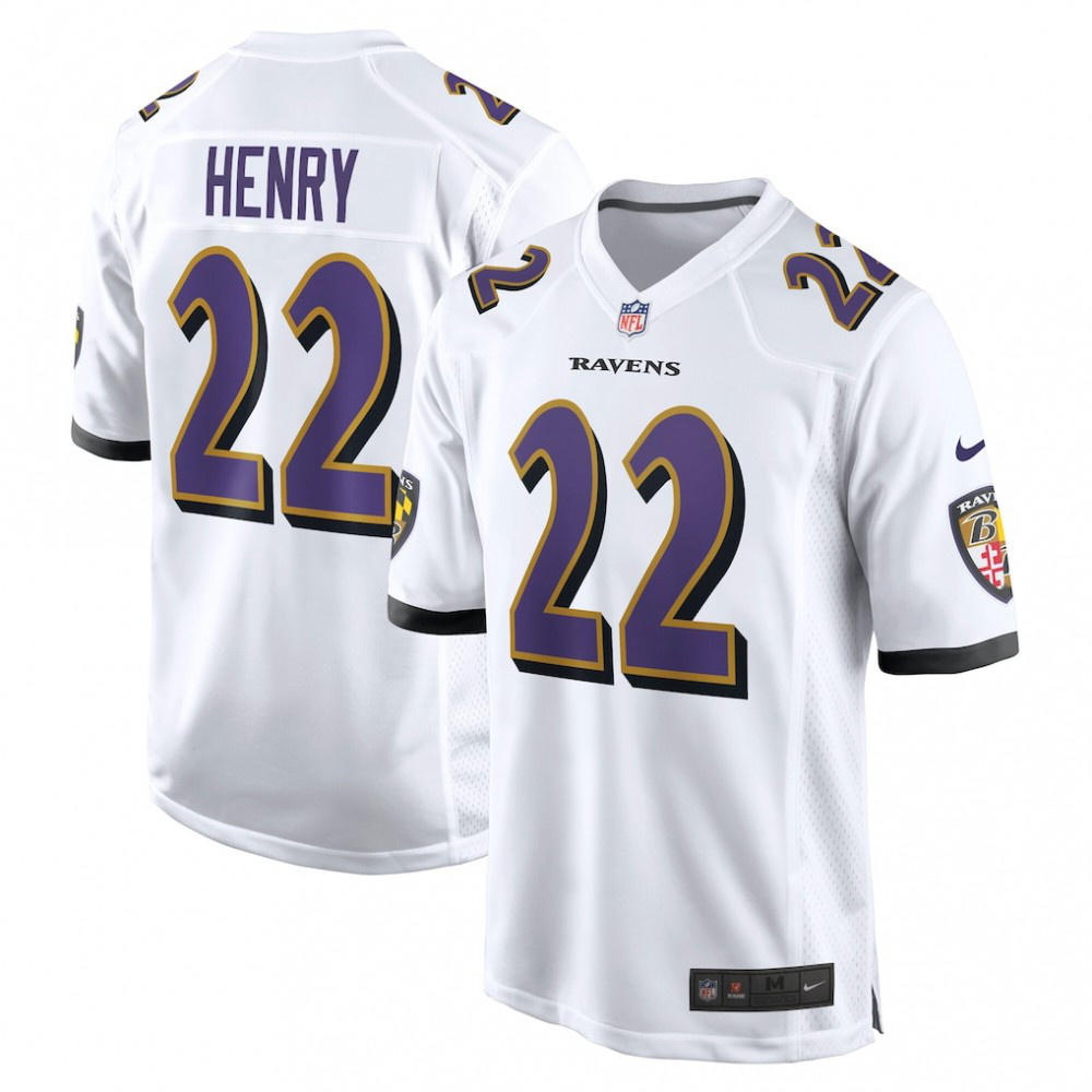 Derrick Henry Baltimore Ravens White Game Jersey - White