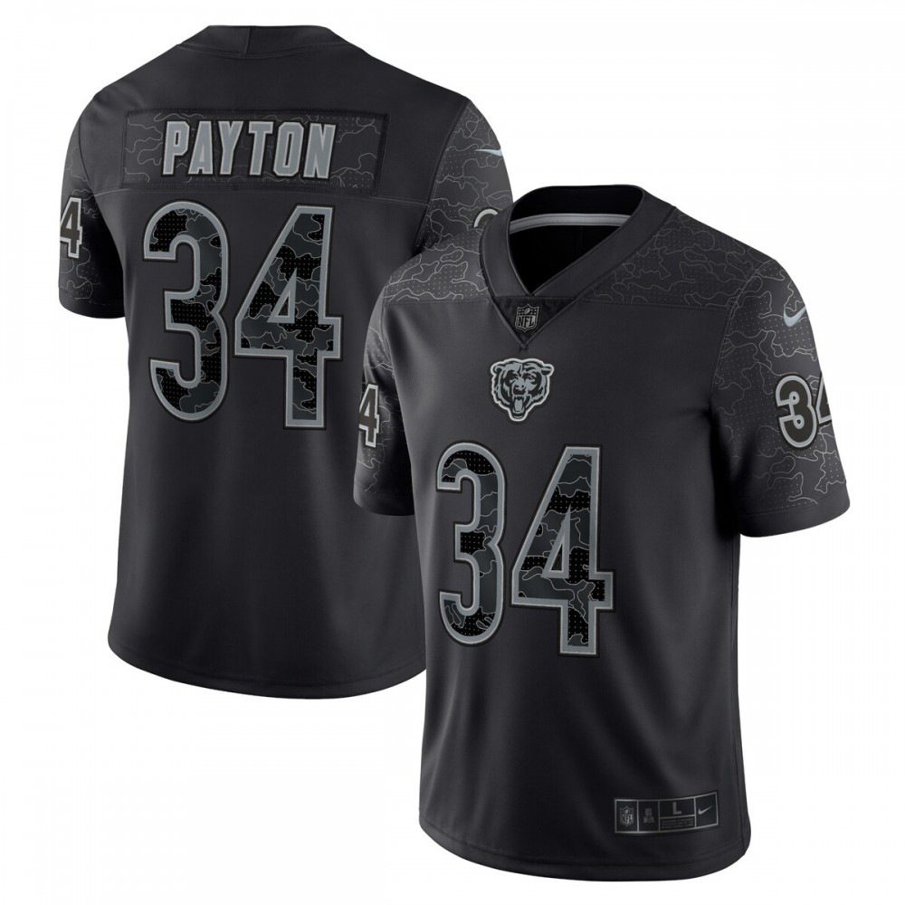 Walter Payton Chicago Bears Retired Player RFLCTV Limited Jersey - Black