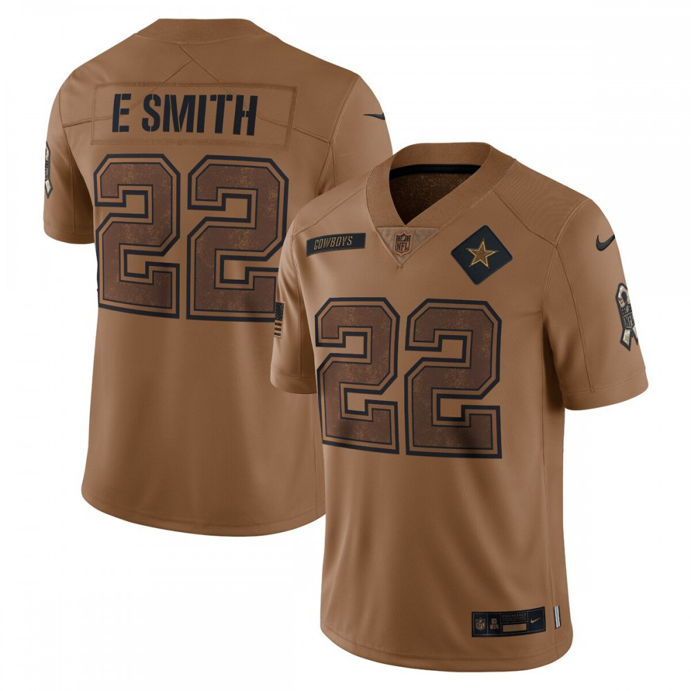 Emmitt Smith Dallas Cowboys 2023 Salute To Service Retired Player Limited Jersey - Brown