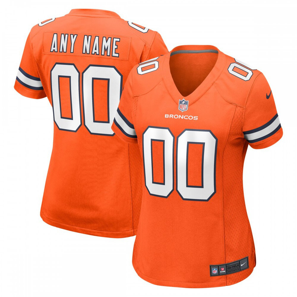 Denver Broncos Women's Alternate Custom Game Jersey - Orange