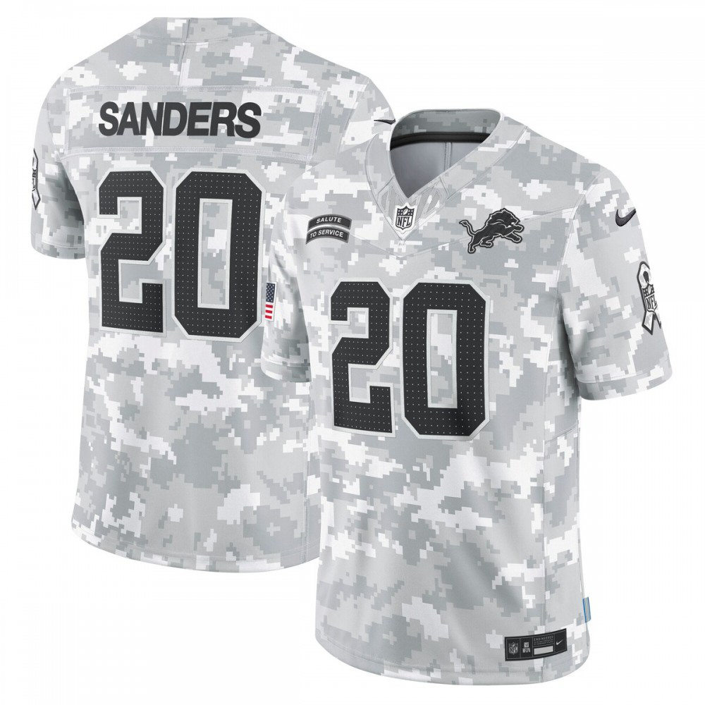 Barry Sanders Detroit Lions 2024 Salute to Service Retired Player Limited Jersey - Arctic Camo