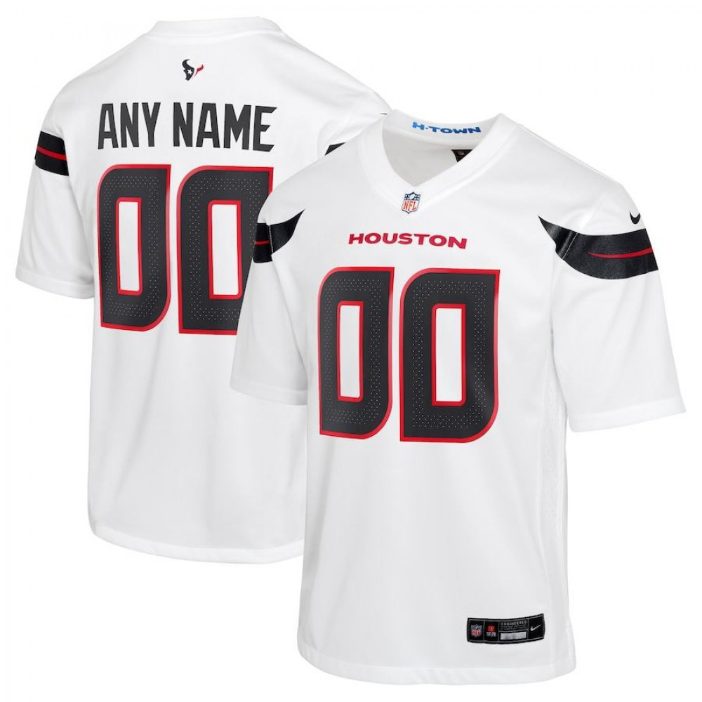 Houston Texans Road Youth Custom Jersey - White