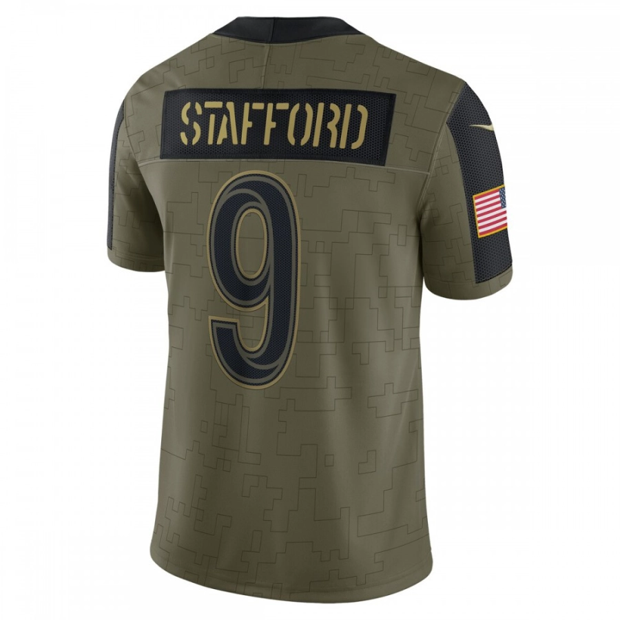 Matthew Stafford Los Angeles Rams 2021 Salute To Service Limited Player Jersey - Olive