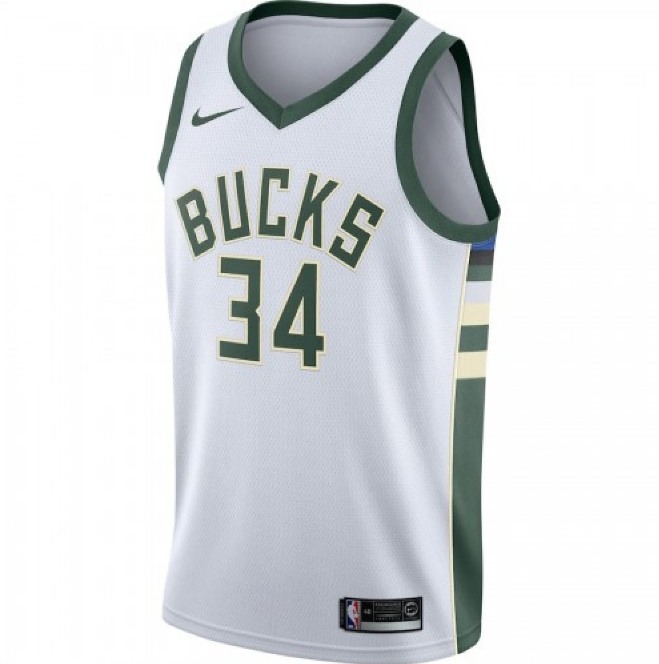 Milwaukee Bucks Giannis Antetokounmpo #34 White Association Edition Jersey Front