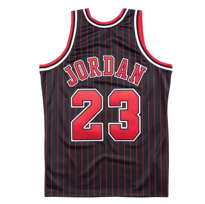 Men's Chicago Bulls Michael Jordan #23 Black 1996/97 Hardwood Classics Swingman Jersey Back