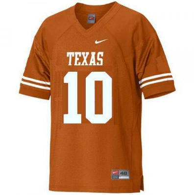 Texas Longhorns Vince Young #10 Orange Men Stitch Jersey Front