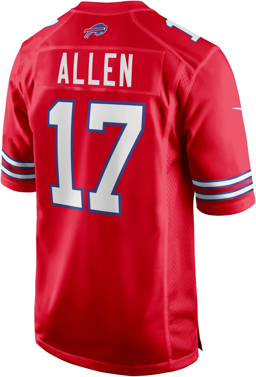 Buffalo Bills Josh Allen Red Alternate Game Jersey | Lightweight Fan Gear
