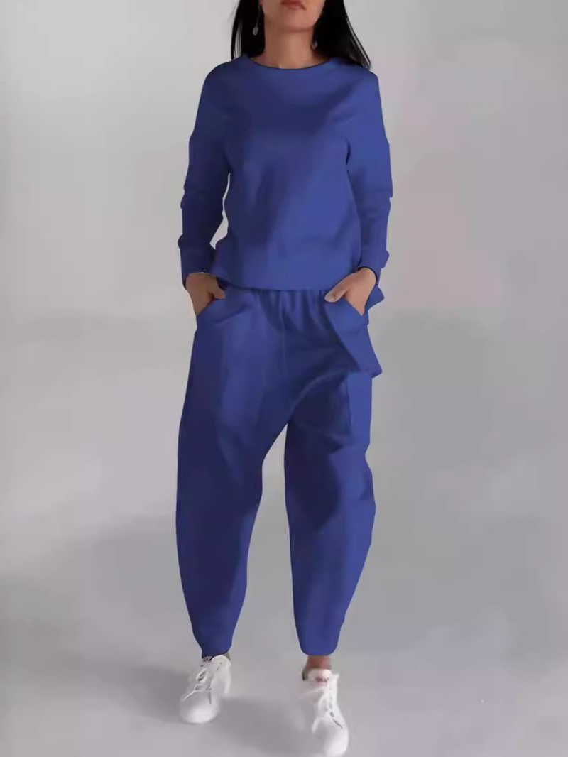 Minimalist Lace-Up Back Top and Pocket Pants Set (Buy 2 Free Shipping)