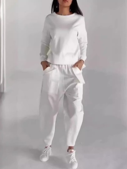 Minimalist Lace-Up Back Top and Pocket Pants Set (Buy 2 Free Shipping)