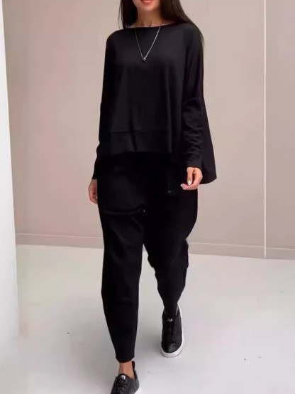 Minimalist Lace-Up Back Top and Pocket Pants Set (Buy 2 Free Shipping)