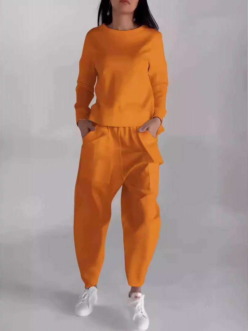 Minimalist Lace-Up Back Top and Pocket Pants Set (Buy 2 Free Shipping)