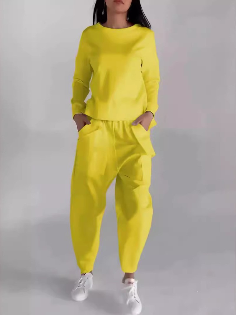 Minimalist Lace-Up Back Top and Pocket Pants Set (Buy 2 Free Shipping)