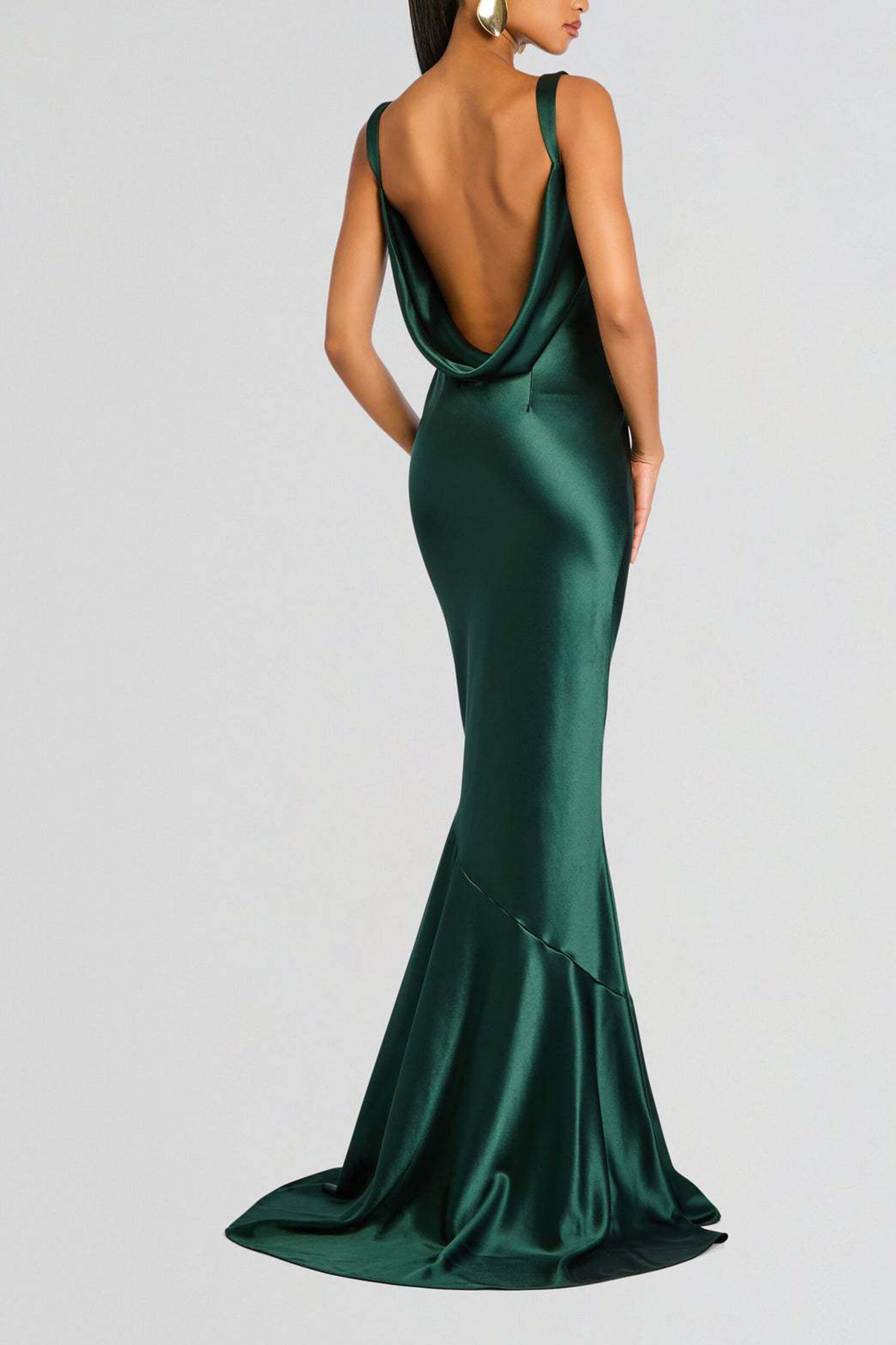 Satin Backless Sexy Wrapping Evening Dress