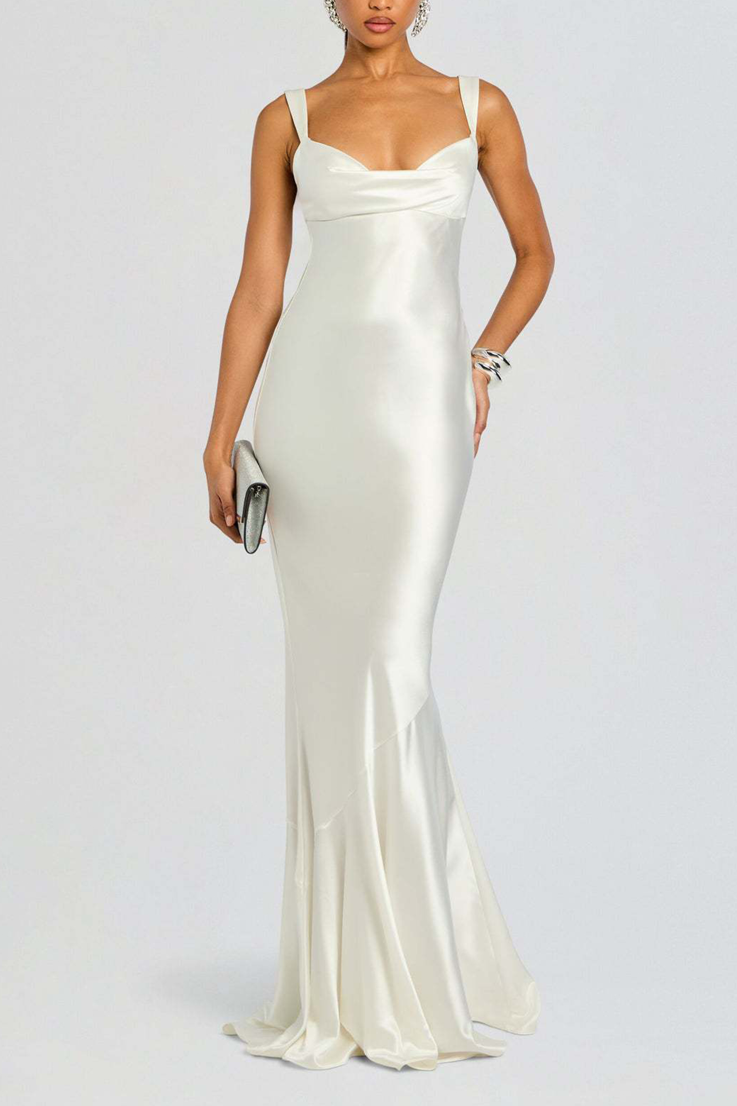 Satin Backless Sexy Wrapping Evening Dress