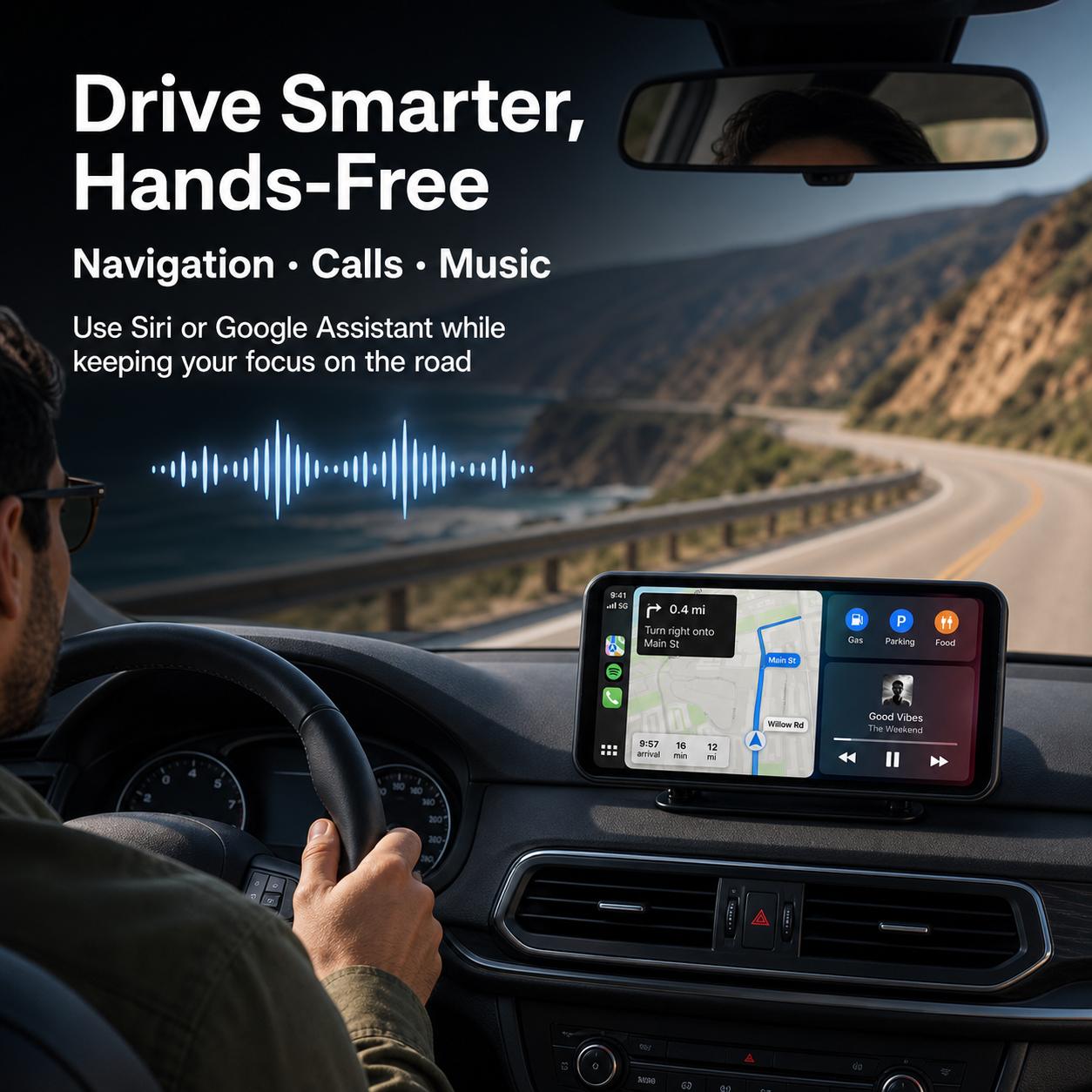 HiWeTop 6.9" Wireless Smart CarPlay Screen for Car – Apple CarPlay & Android Auto