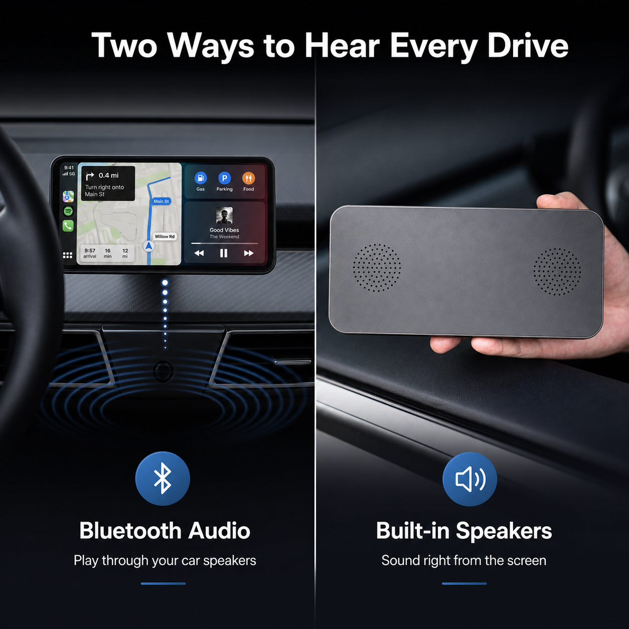 HiWeTop 6.9" Wireless Smart CarPlay Screen for Car – Apple CarPlay & Android Auto