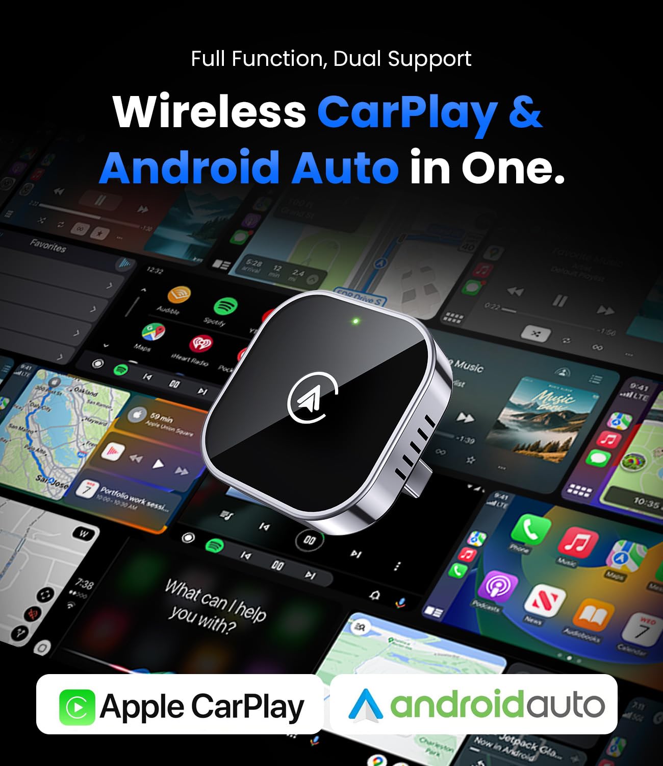 2 in 1 Wireless CarPlay and Android Auto Adapter