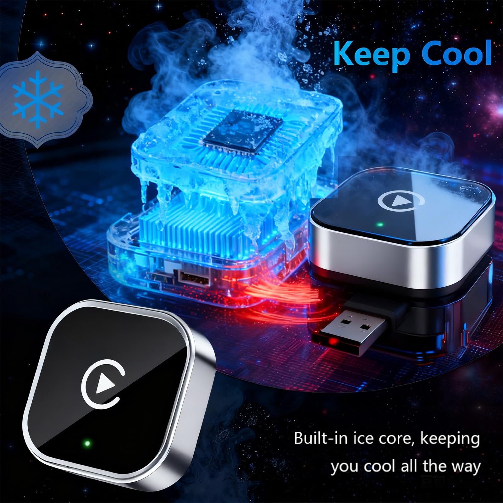 2026 Upgraded Wireless CarPlay Adapter for iPhone & Android Device