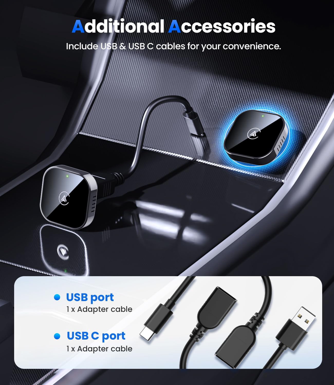 2 in 1 Wireless CarPlay and Android Auto Adapter