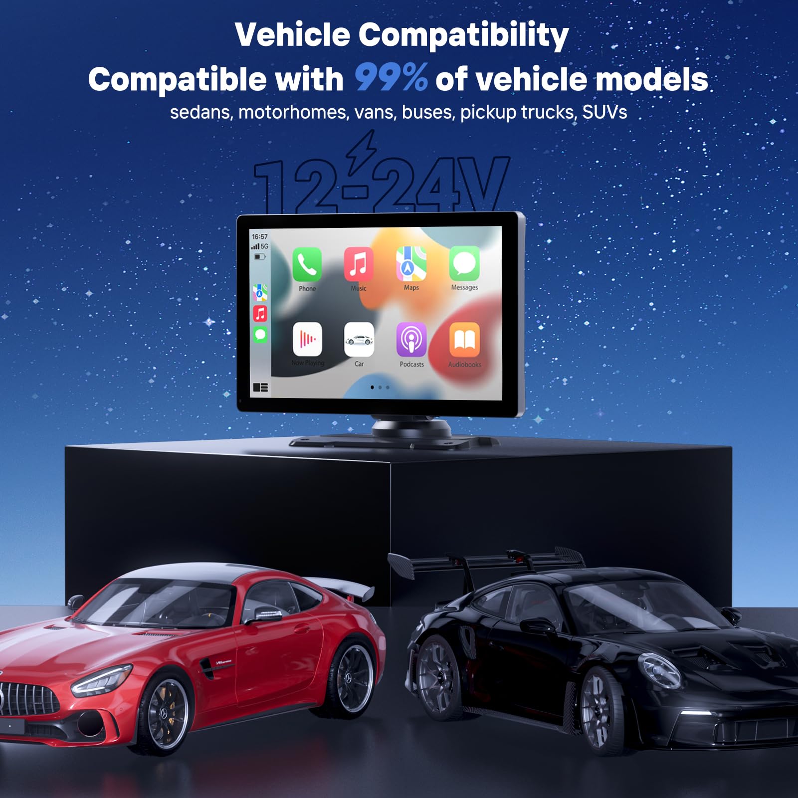 9" Wireless Apple Carplay Screen for Car with OTA Update, Backup Camera