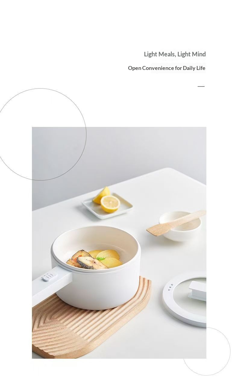 1~2L Ceramic Glaze Electric Cooking Pot, Energy-gathering Heating Plate, China & Japan Food-Grade Certified, Multi-function Mini Hot Pot for Dorm Single Use