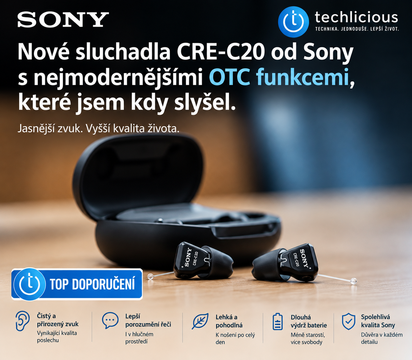 SONY C20 Hörgeräte – Unsichtbare, FDA-zugelassene, selbstanpassende Lösung für den Direktkauf