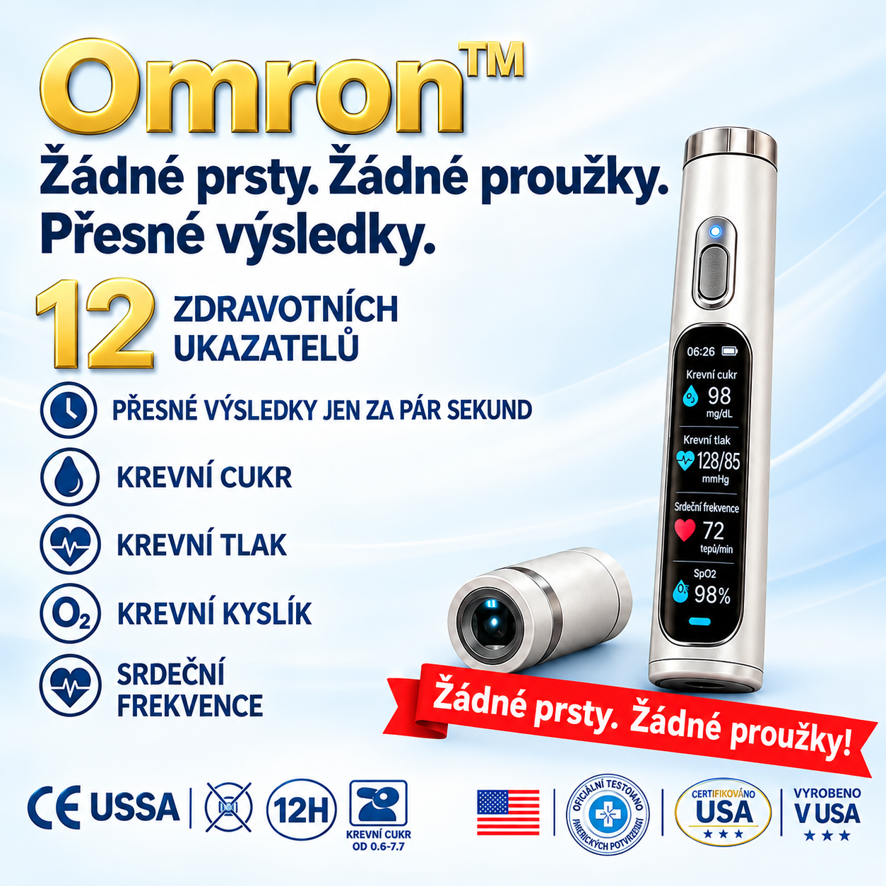 Nejnovější technologický průlom společnosti Omron v roce 2026: neinvazivní chytré zařízení pro monitorování hladiny glukózy v krvi s přesností 99,9 %.