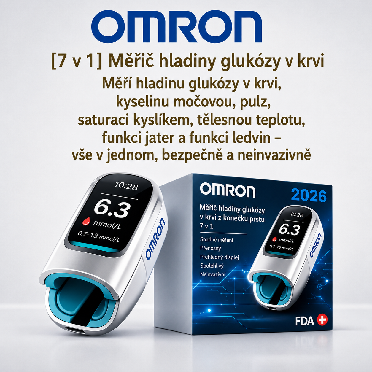 2026 Nový, neinvazivní, chytrý glukometr 💉 Bezbolestné měření glukózy v krvi 🔥