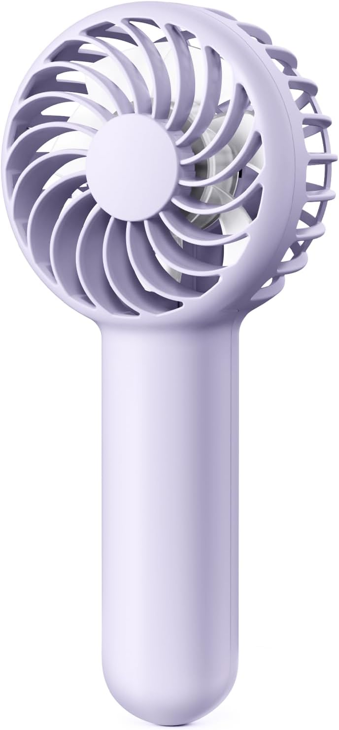 Mini Portable Handheld Fan, 3 Speed Powerful Battery Operated, Small USB Rechargeable Personal Fan for Makeup Eyelash, Camping Beach Airplane Travel Essentials for Women Girls