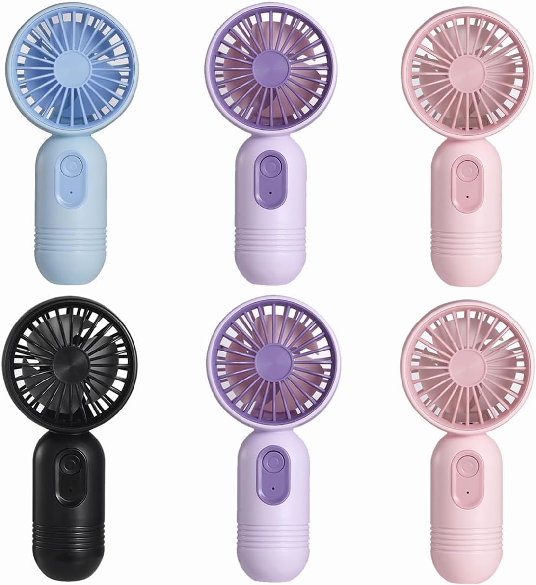 Mini Portable Fan 3 Pack, Cute Handheld Battery Operated Lightweight Small Personal Fan with 3 Speeds and USB Rechargeable Eyelash Fans for Stylish Girl Kids Women Men Office Outdoor Travel Camping