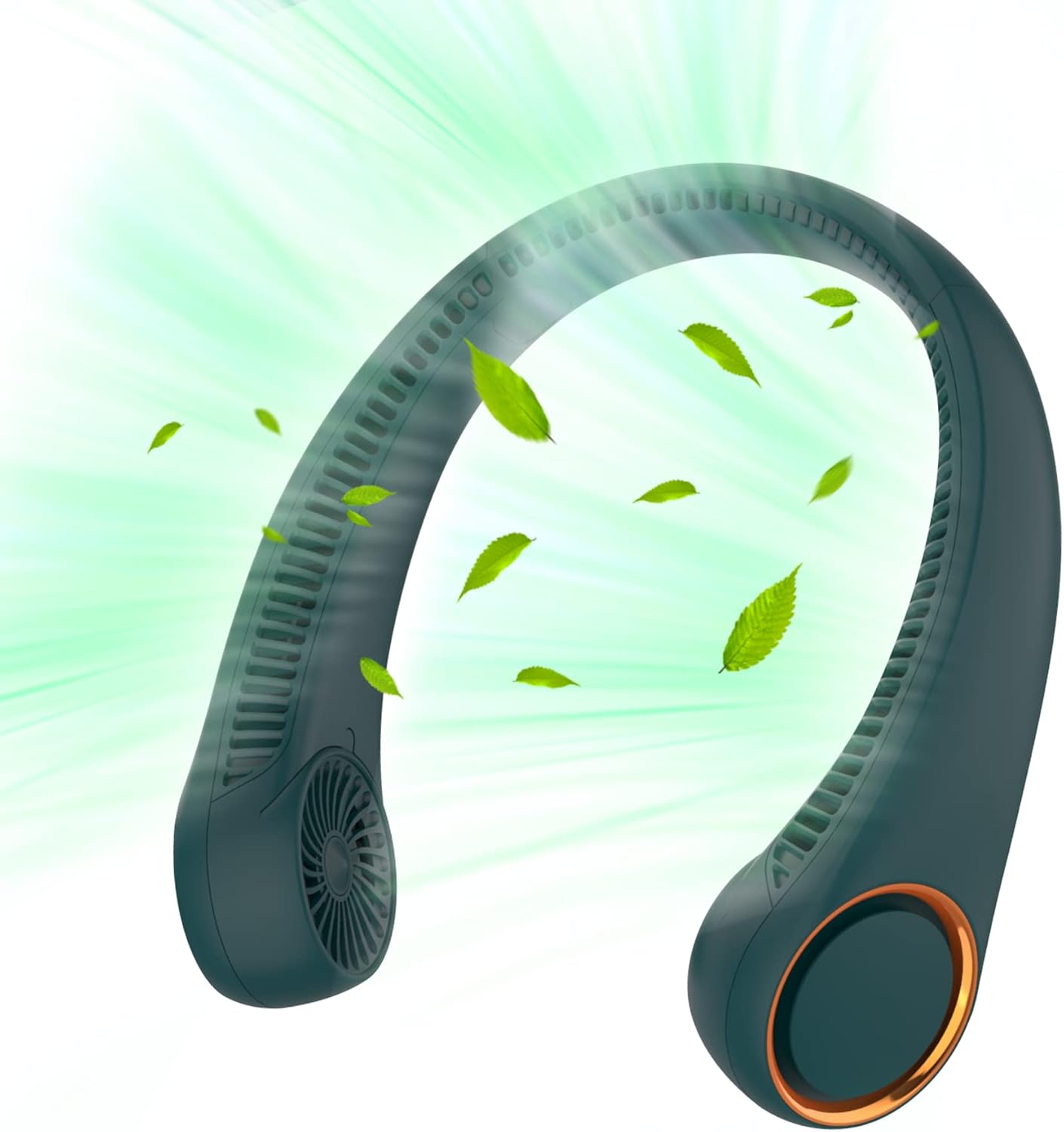 Portable Neck Fan, Hands Free Bladeless, 360° Cooling Personal Fan,Wearable Quiet Fan for Outdoor Indoor, Birthday Gifts for Men Women Mom Dad, 4000mAh Battery USB Rechargeable, 3-Speeds( Black)