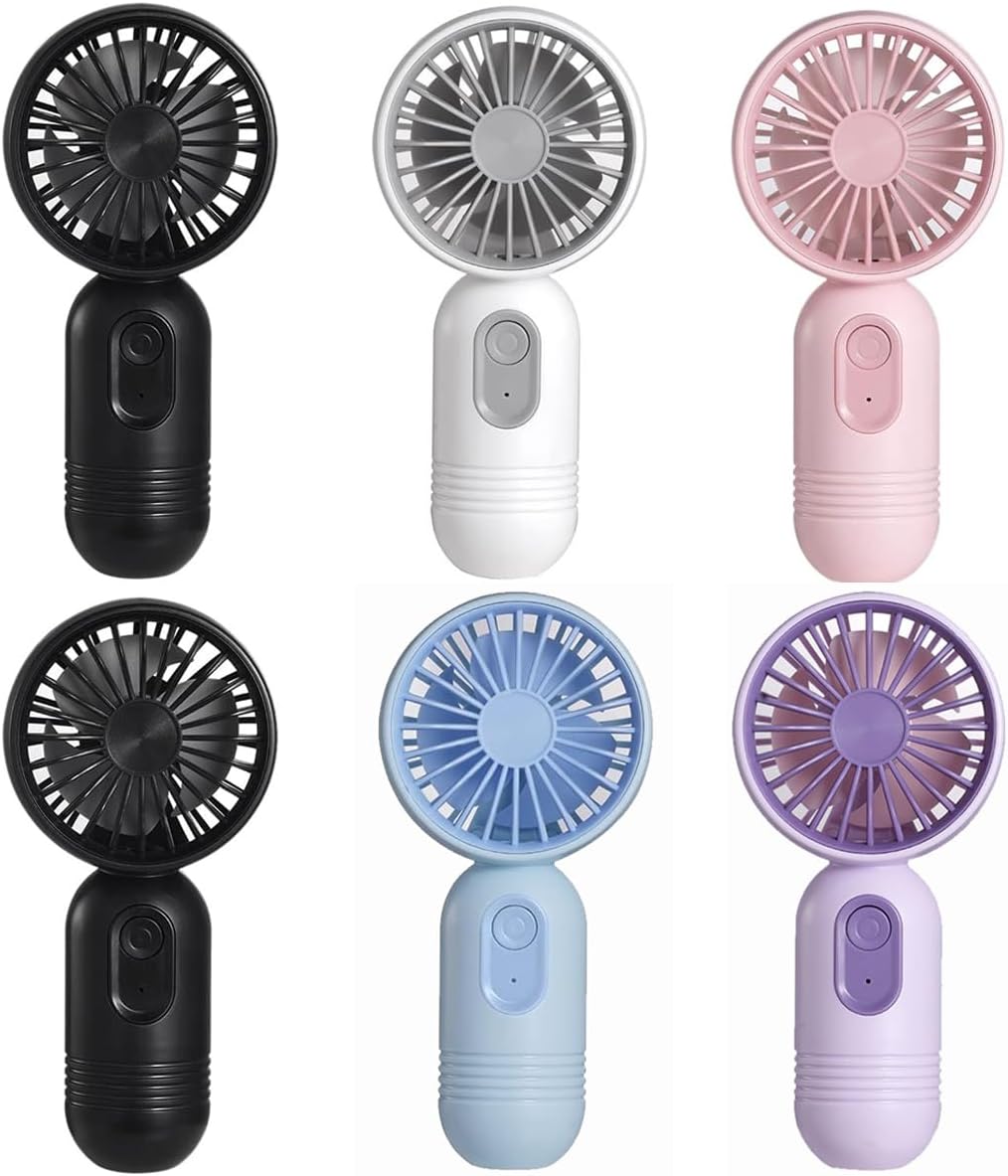 Mini Portable Fan 3 Pack, Cute Handheld Battery Operated Lightweight Small Personal Fan with 3 Speeds and USB Rechargeable Eyelash Fans for Stylish Girl Kids Women Men Office Outdoor Travel Camping