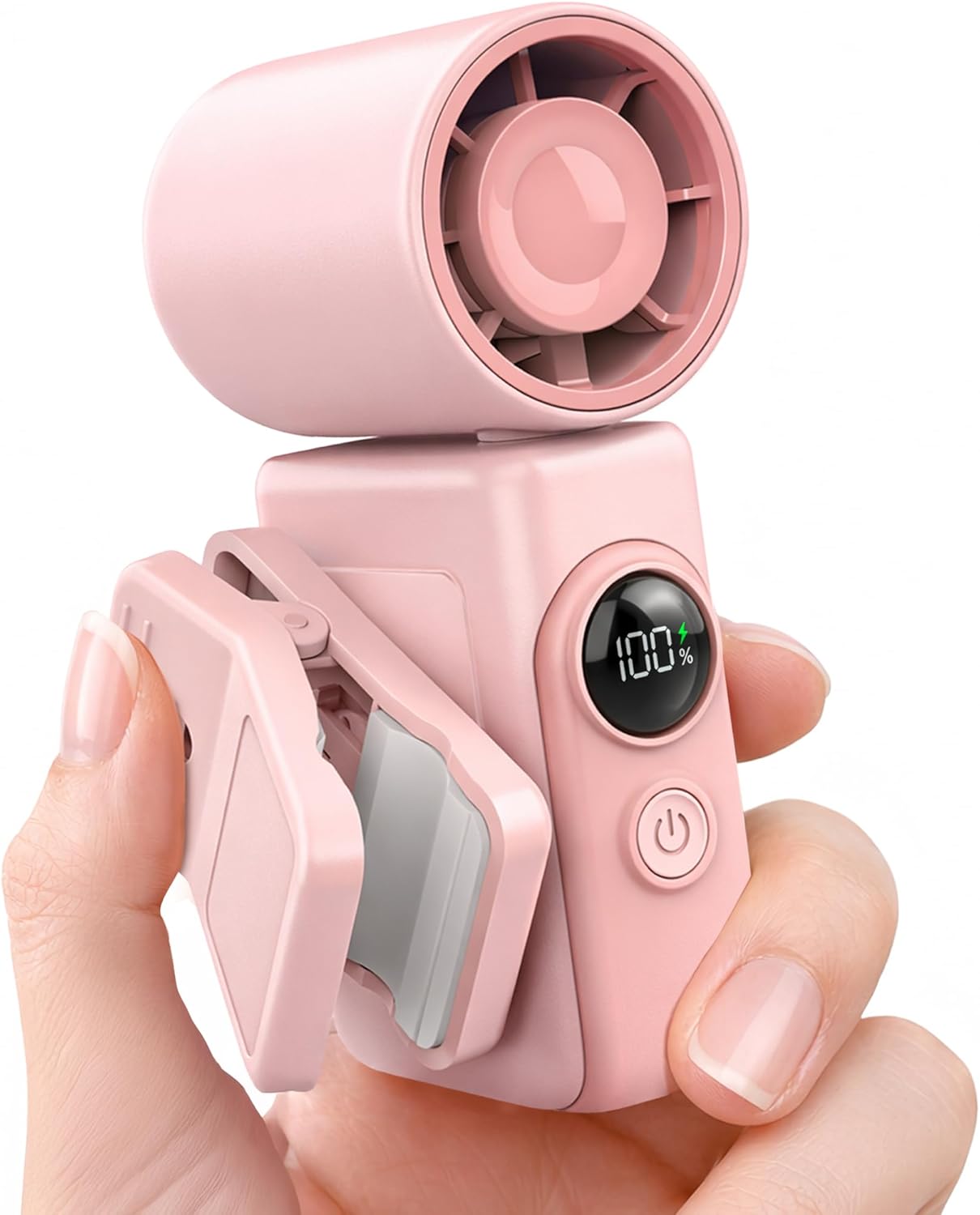 Clip-On Portable Fan, 13500 RPM High-Speed Rechargeable Handheld Mini Fan, LED Display, 360° Rotating Detachable Clip, Stroller Fan for Baby, Travel Essentials, Summer Gifts for Women and Men