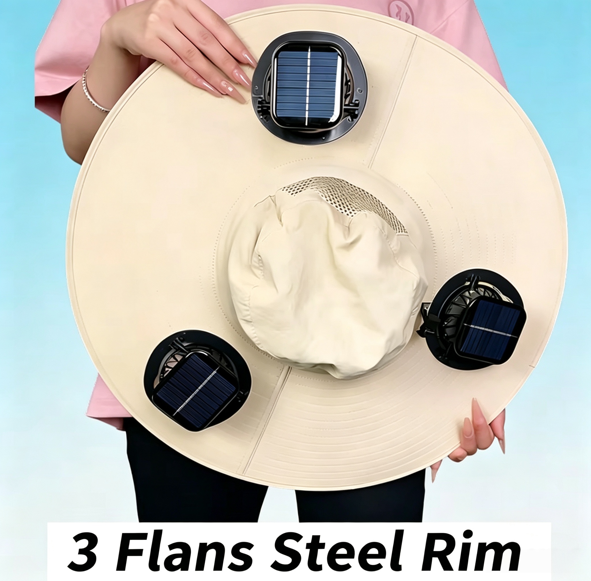 Summer Hot Seller💥Buy 1 Get 1 Free🔥Solar-powered fan hat, outdoor fishing hat, includes 3 rechargeable fans, suitable for various occasions: running, camping, fishing, travel.