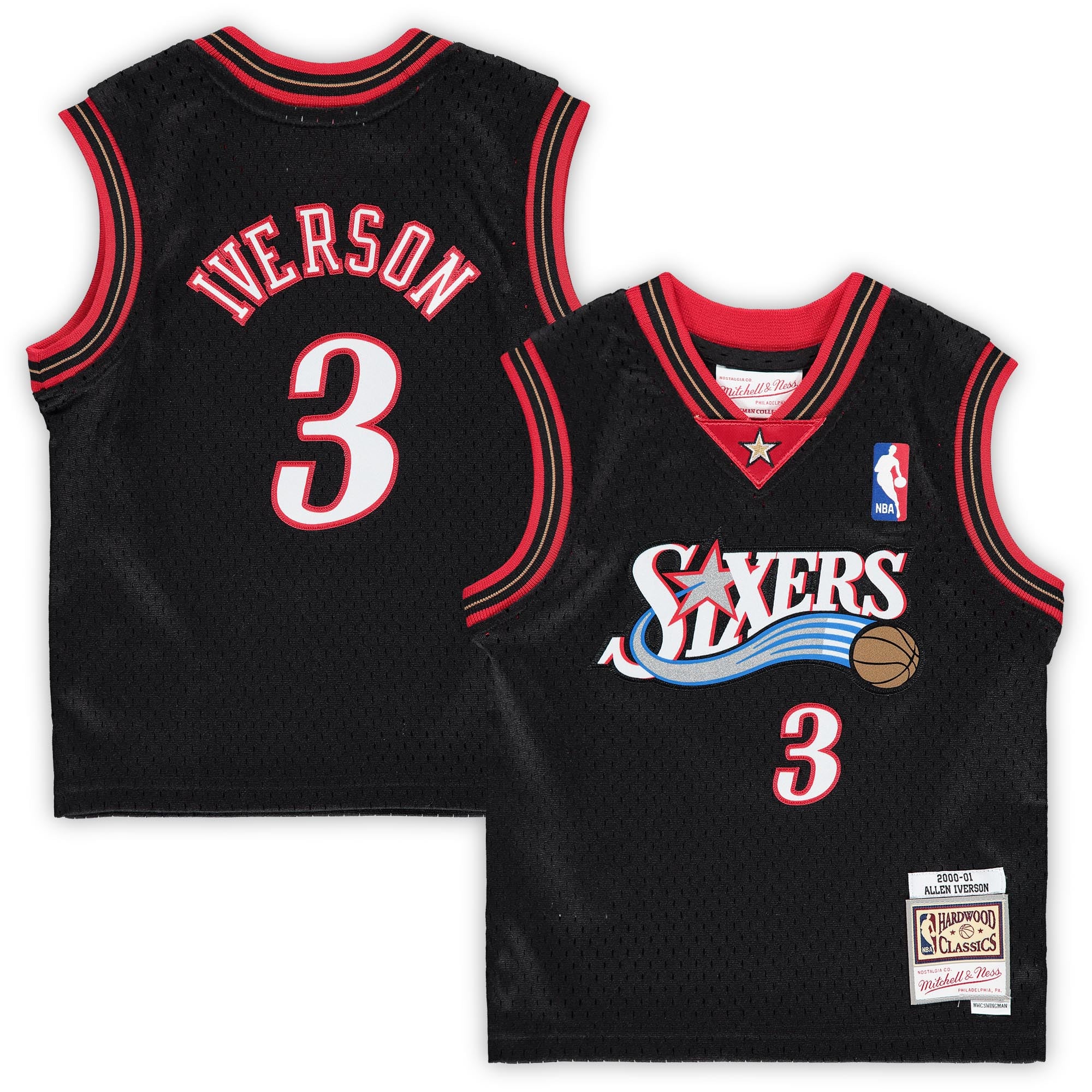 Allen Iverson Philadelphia 76ers Mitchell & Ness Infant 2000/01 Hardwood Classics Retired Player Jersey Black