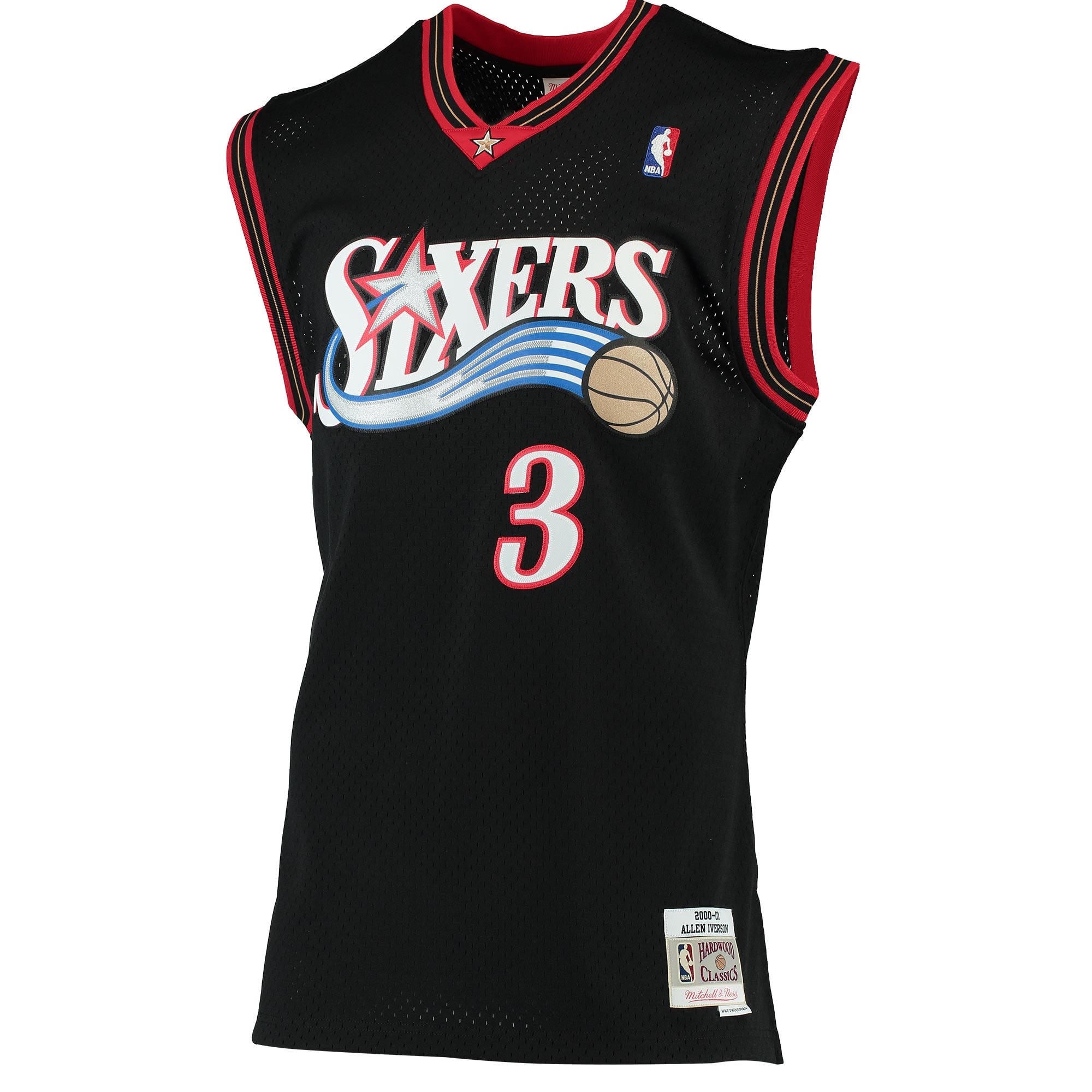 Allen Iverson Philadelphia 76ers Mitchell & Ness 2000/01 Hardwood Classics Swingman Jersey Black