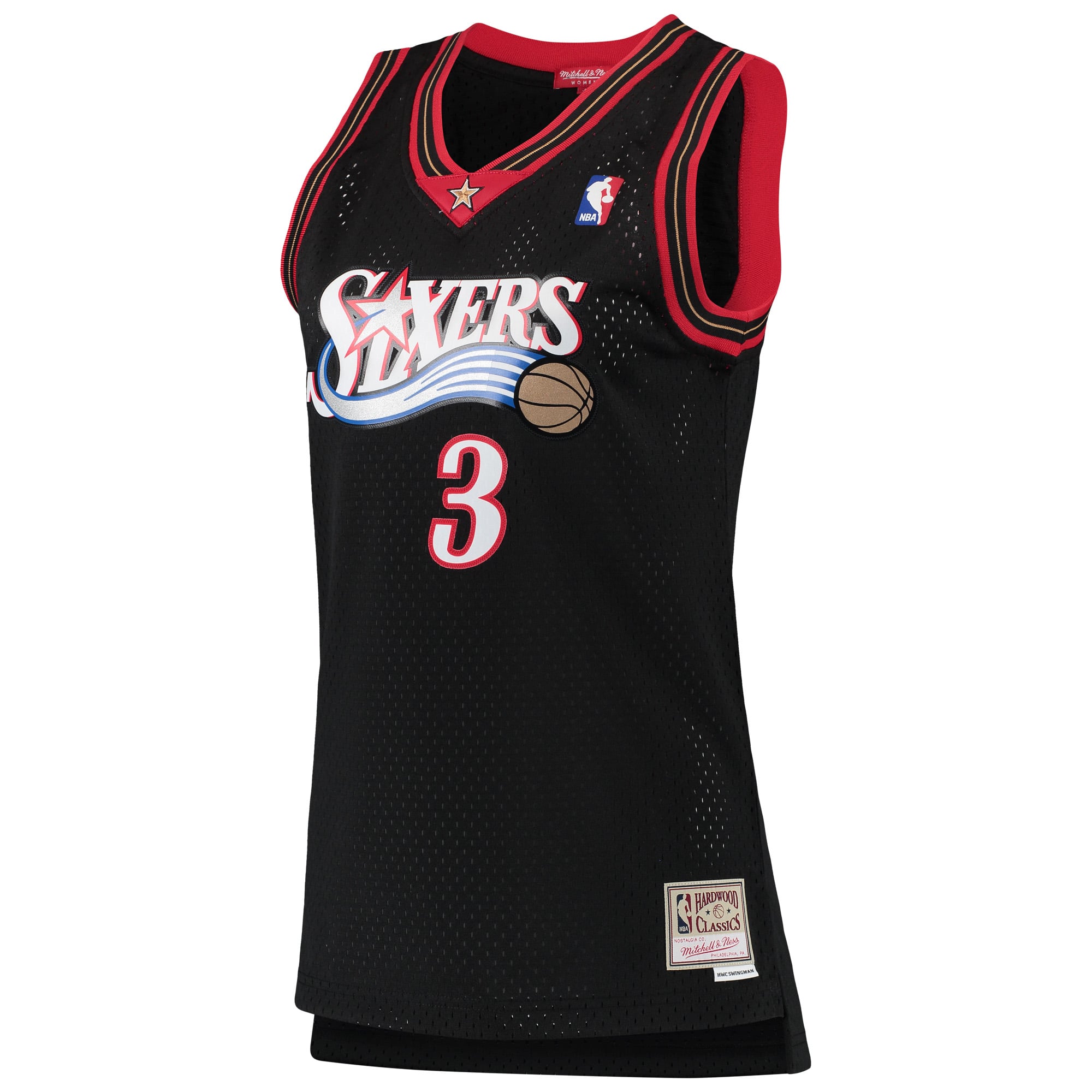 Allen Iverson Philadelphia 76ers Mitchell & Ness Women's 2000/01 Hardwood Classics Swingman Jersey Black