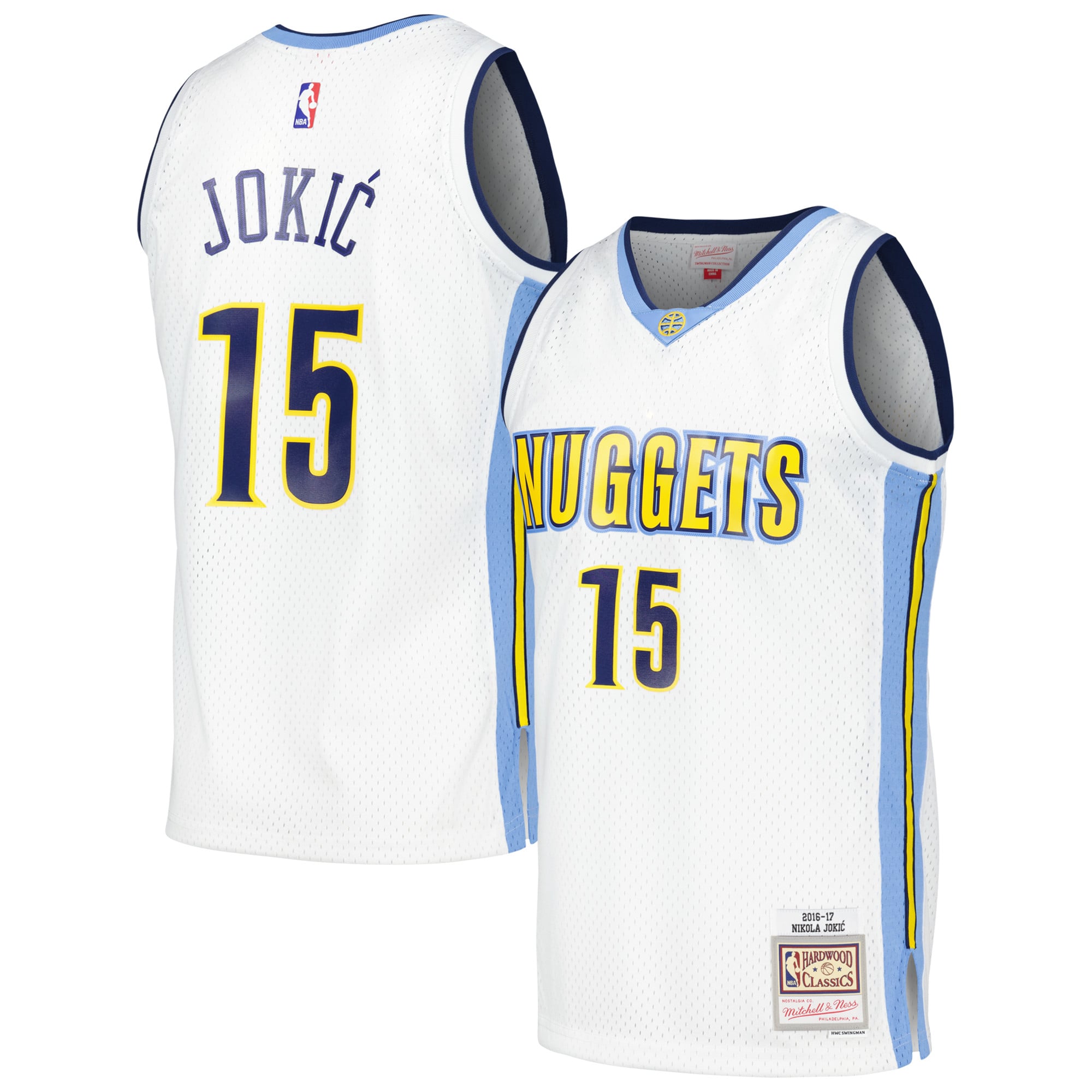 Nikola Jokic Denver Nuggets Mitchell & Ness 2016/17 Throwback Swingman Jersey White