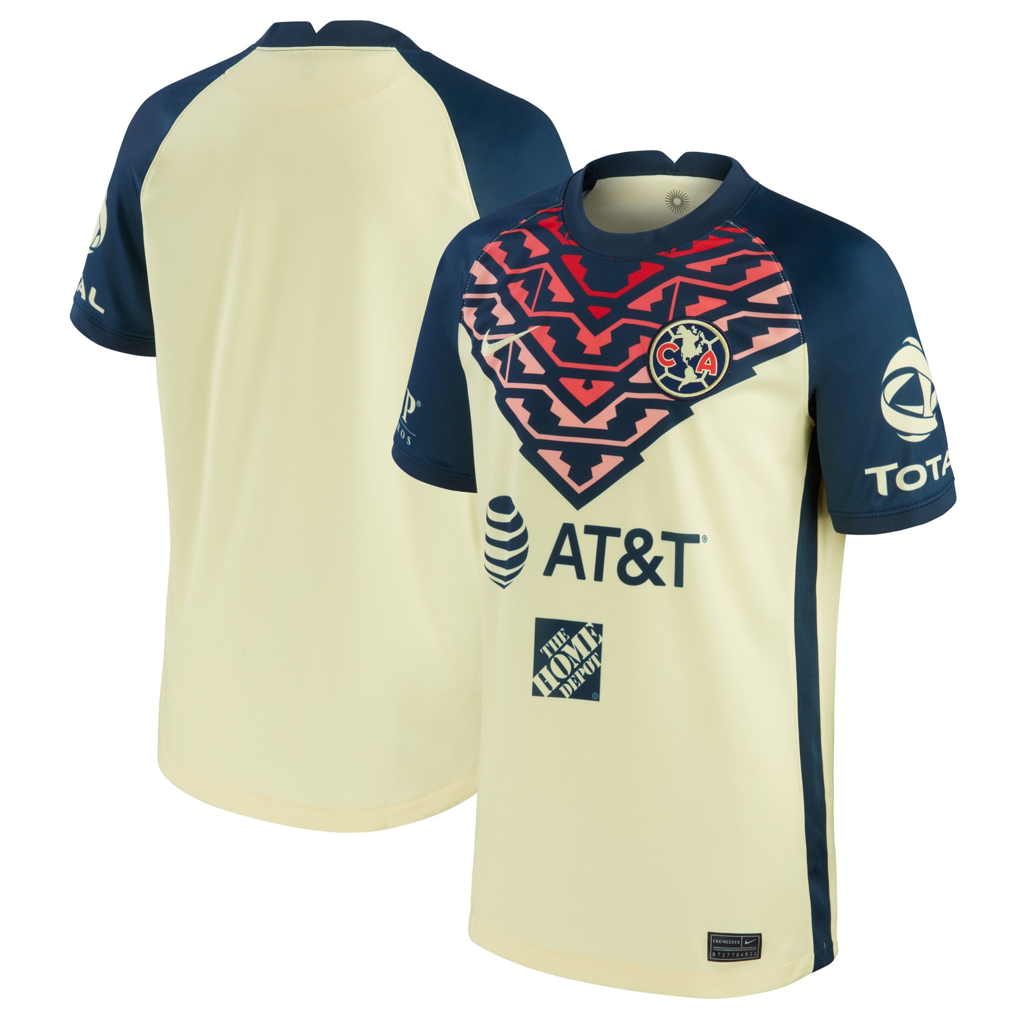 Club America Youth 2021/22 Home Breathe Stadium Replica Jersey Yellow
