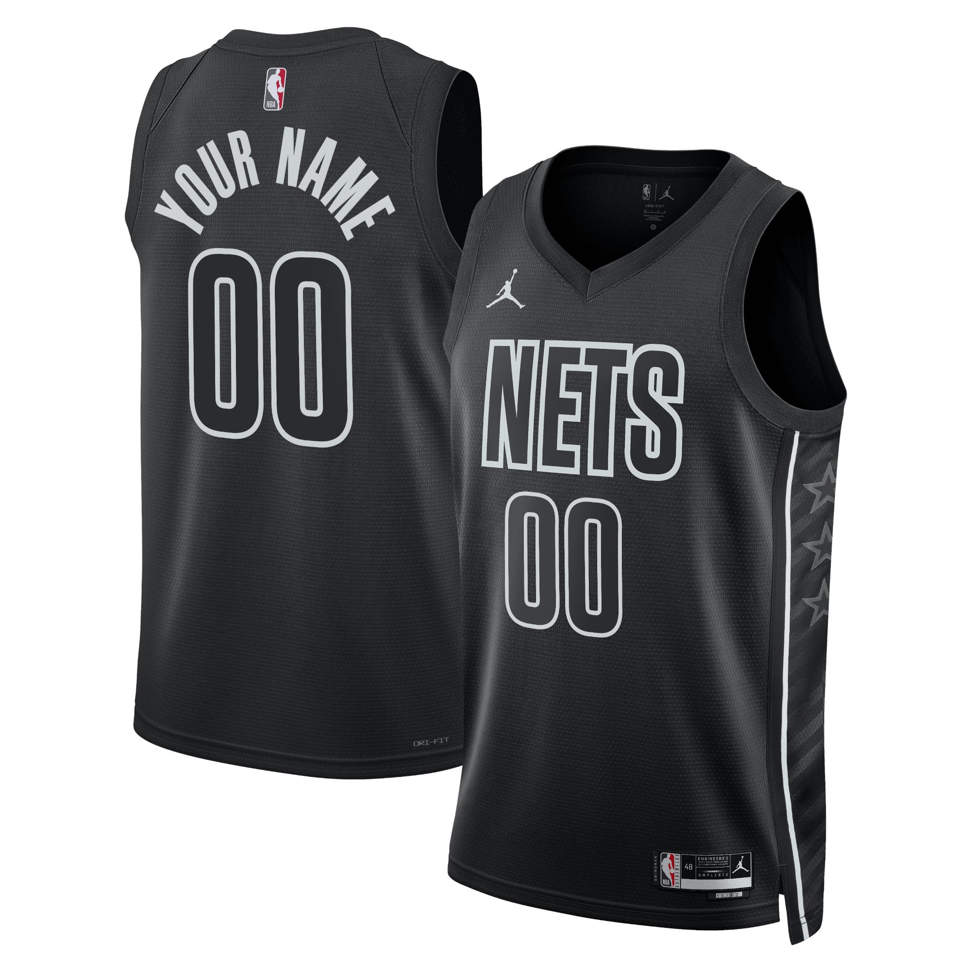 Brooklyn Nets Unisex 2022/23 Swingman Custom Jersey Statement Edition Black