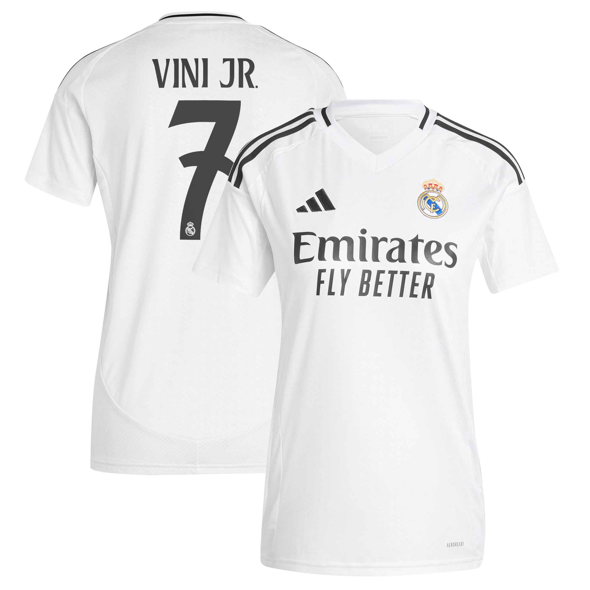 Vini Jr. Real Madrid Women's 2024/25 Home Replica Player Jersey White