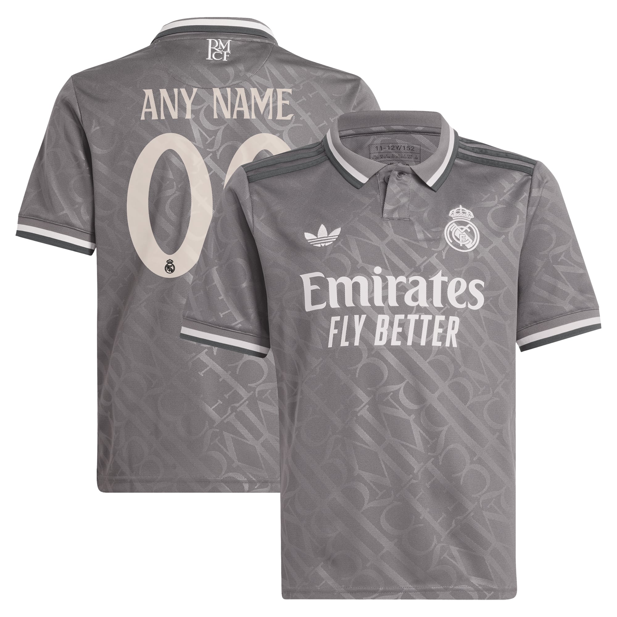 Real Madrid Originals Youth 2024/25 Third Replica Custom Jersey Charcoal