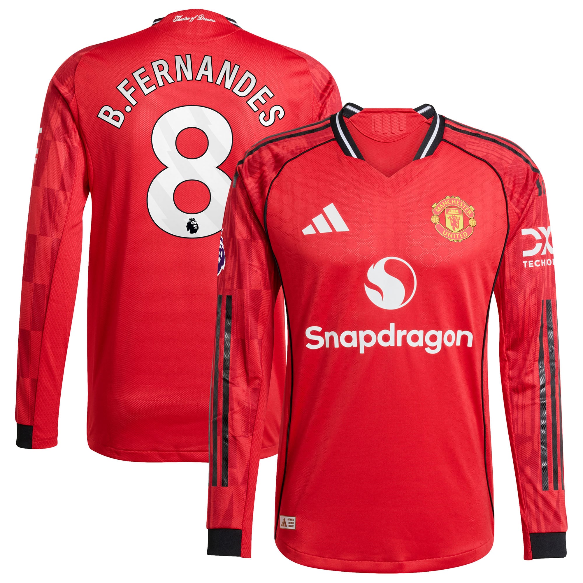 Bruno Fernandes Manchester United Home 2025/26 Style Player Long Sleeve Jersey Red