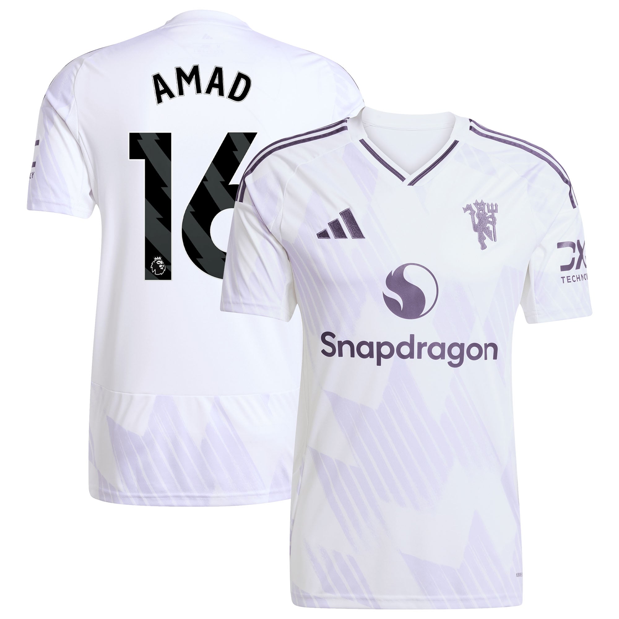 Amad Diallo Manchester United 2025/26 Away Replica Player Jersey White