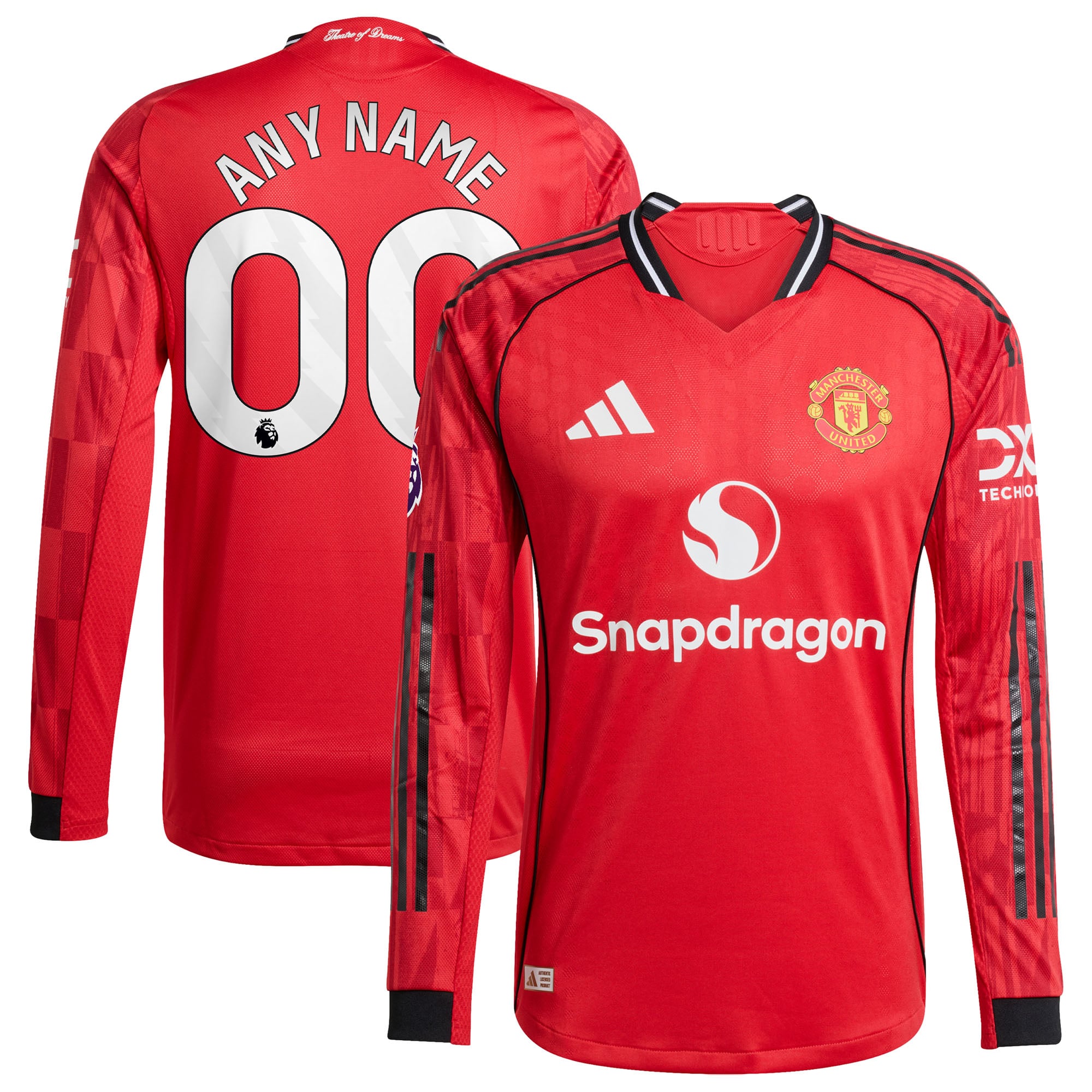 Manchester United Home 2025/26 Custom Style Long Sleeve Jersey Red