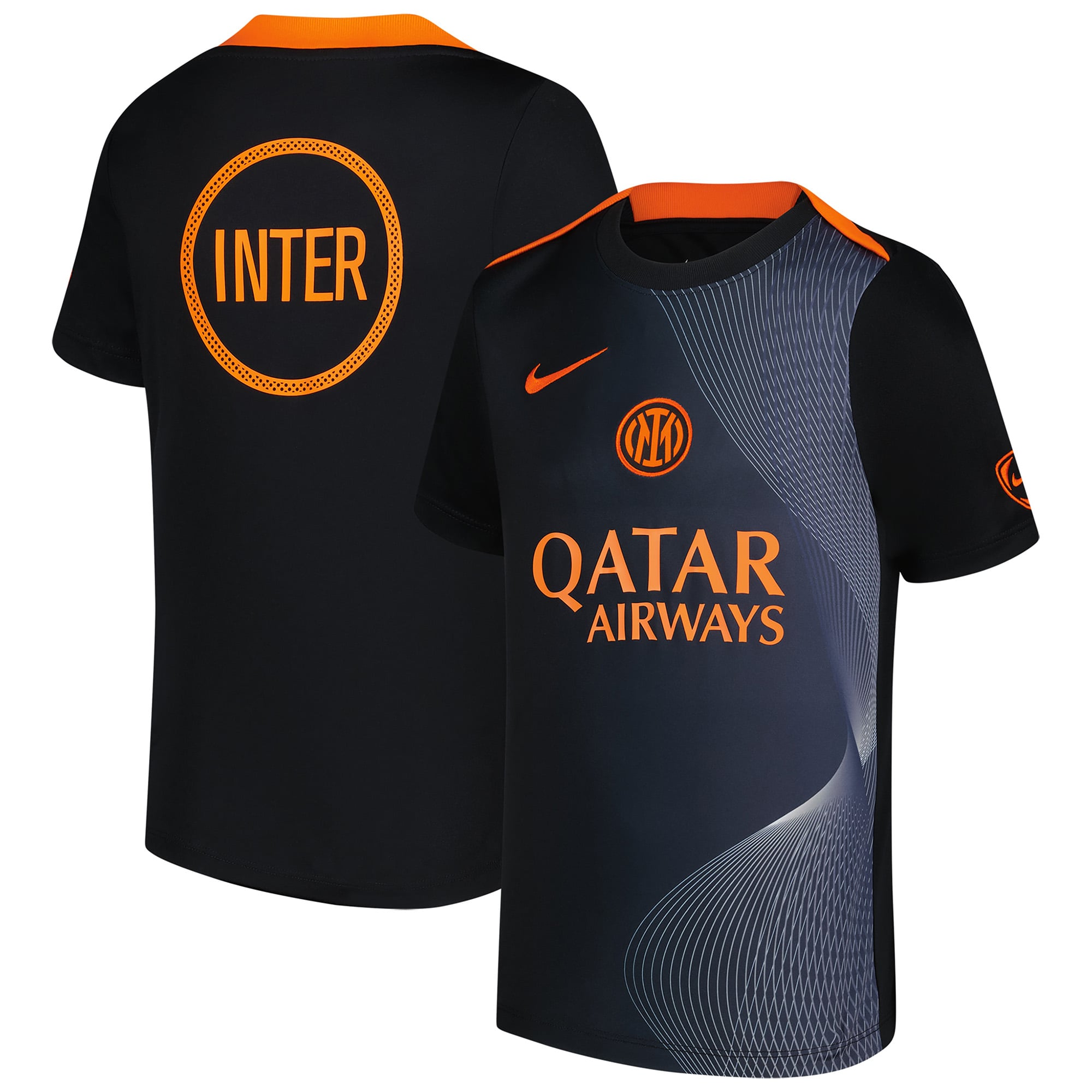 Inter Milan Youth 2025/26 Third Academy Pro Pre Match Dri Fit Top Black