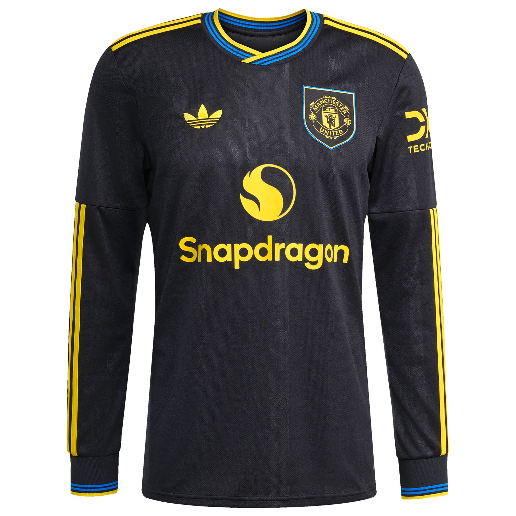 Manchester United 2025/26 Third Replica Long Sleeve Custom Jersey Black